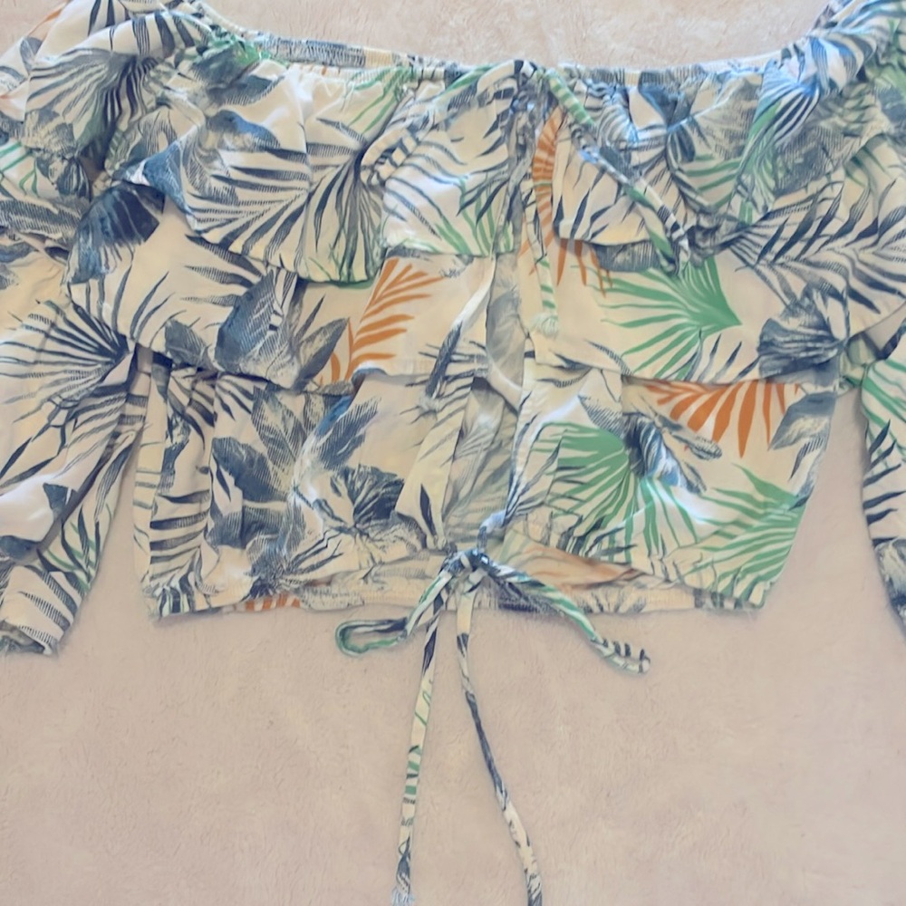 Floral Ruffle Off the Shoulder Top - Picture 3 of 4